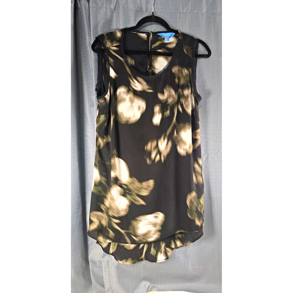 Simply Vera Vera Wang Floral Scoop Neck Pullover Tank Top Women's L Black Beige